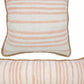 18" X 18" White Gray And Tan 100% Cotton Striped Zippered Pillow