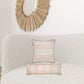 18" X 18" White Gray And Tan 100% Cotton Striped Zippered Pillow