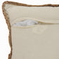 18" X 18" White Gray And Tan 100% Cotton Striped Zippered Pillow
