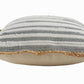 18" X 18" White Gray And Tan 100% Cotton Striped Zippered Pillow