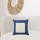 20" X 20" Navy And Cream 100% Cotton Zippered Pillow