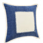 20" X 20" Navy And Cream 100% Cotton Zippered Pillow