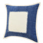 20" X 20" Navy And Cream 100% Cotton Zippered Pillow