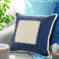 20" X 20" Navy And Cream 100% Cotton Zippered Pillow
