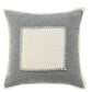 20" X 20" Navy And Cream 100% Cotton Zippered Pillow