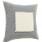 20" X 20" Navy And Cream 100% Cotton Zippered Pillow