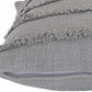 20" X 20" Gray 100% Cotton Zippered Pillow