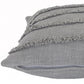 20" X 20" Gray 100% Cotton Zippered Pillow