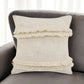 20" Cream Cotton Throw Pillow with Fringe