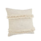 20" Cream Cotton Throw Pillow with Fringe