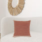 20" X 20" Cinnamon And White 100% Cotton Striped Zippered Pillow