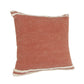 20" X 20" Cinnamon And White 100% Cotton Striped Zippered Pillow