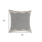 14" X 36" Gray And Tan Cotton Chevron Throw Pillow