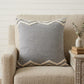 14" X 36" Gray And Tan Cotton Chevron Throw Pillow