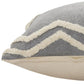 14" X 36" Gray And Tan Cotton Chevron Throw Pillow