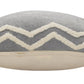 14" X 36" Gray And Tan Cotton Chevron Throw Pillow