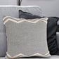 20" X 20" Light Gray Micro Chip Gray And White 100% Cotton Chevron Zippered Pillow
