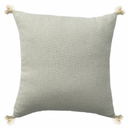 18" X 18" Light Gray 100% Cotton Geometric Zippered Pillow