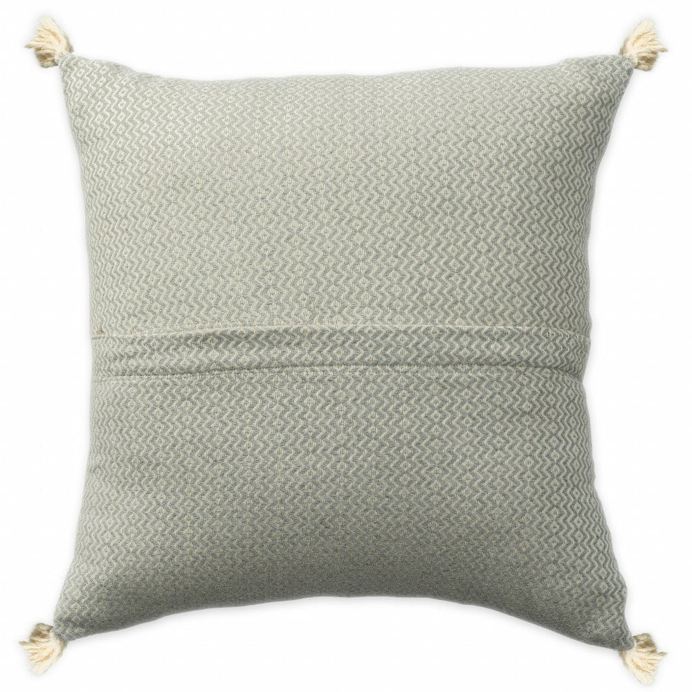 18" X 18" Light Gray 100% Cotton Geometric Zippered Pillow