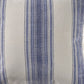 18" Navy Blue And Ivory Cotton Coastal Throw Pillow with Fringe