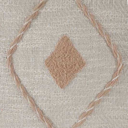 20" X 20" Peach And White 100% Cotton Coastal Zippered Pillow