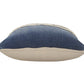 20" X 20" Dusty Blue And White 100% Cotton Striped Zippered Pillow