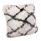 20" Black And White Fabric Geometric Throw Pillow