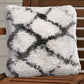 20" Black And White Fabric Geometric Throw Pillow