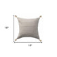 18" X 18" Beige 100% Cotton Zippered Pillow