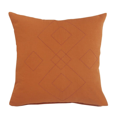 20" Orange And Dark Orange Diamond Cotton Throw Pillow