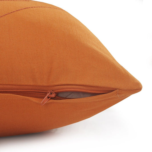 20" Orange And Dark Orange Diamond Cotton Throw Pillow
