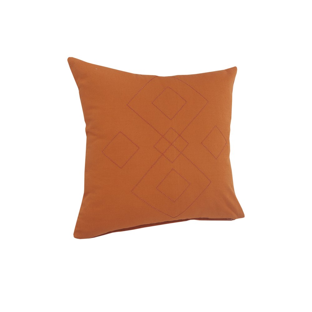 20" Orange And Dark Orange Diamond Cotton Throw Pillow