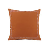 20" X 20" Orange And Dark Orange 100% Cotton Geometric Zippered Pillow