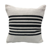 22" Black and White Throw Pillow