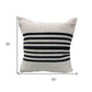 22" Black and White Throw Pillow