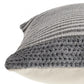 20" X 20" Gray And Ivory 100% Cotton Striped Zippered Pillow
