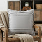 20" X 20" Light Gray Cotton Zippered Pillow