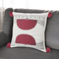 20" Black White And Burgundy Cotton Geometric Throw Pillow with Tassels