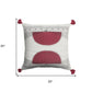 20" Black White And Burgundy Cotton Geometric Throw Pillow with Tassels