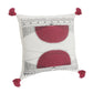 20" Black White And Burgundy Cotton Geometric Throw Pillow with Tassels