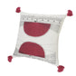 20" Black White And Burgundy Cotton Geometric Throw Pillow with Tassels