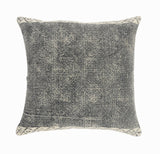 20" X 20" Gray And White 100% Cotton Geometric Zippered Pillow