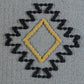 20" X 20" Gray Black Yellow And Ivory 100% Cotton Geometric Zippered Pillow