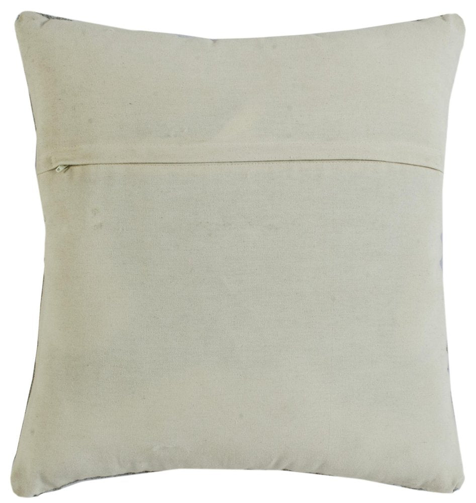 20" X 20" Gray Black Yellow And Ivory 100% Cotton Geometric Zippered Pillow