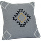 20" X 20" Gray Black Yellow And Ivory 100% Cotton Geometric Zippered Pillow