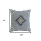 20" X 20" Gray Black Yellow And Ivory 100% Cotton Geometric Zippered Pillow