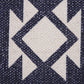 20" X 20" Navy And White 100% Cotton Geometric Zippered Pillow