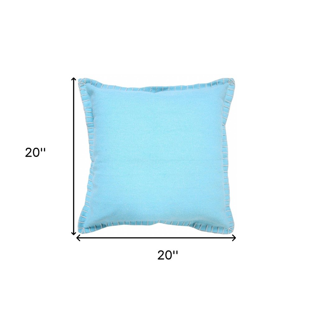 20" X 20" Emerald Green 100% Cotton Zippered Pillow