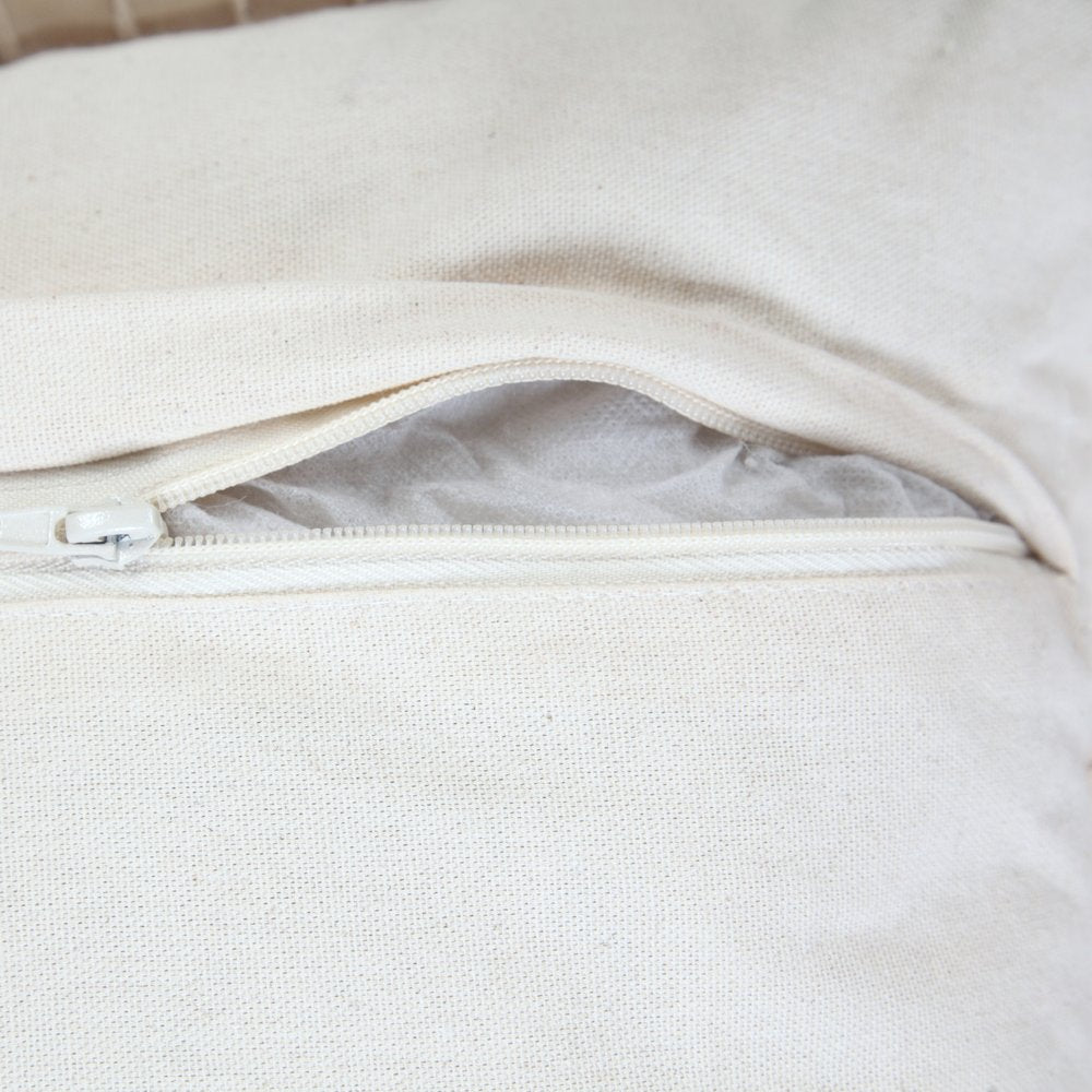 14" X 36" Beige Cotton Throw Pillow