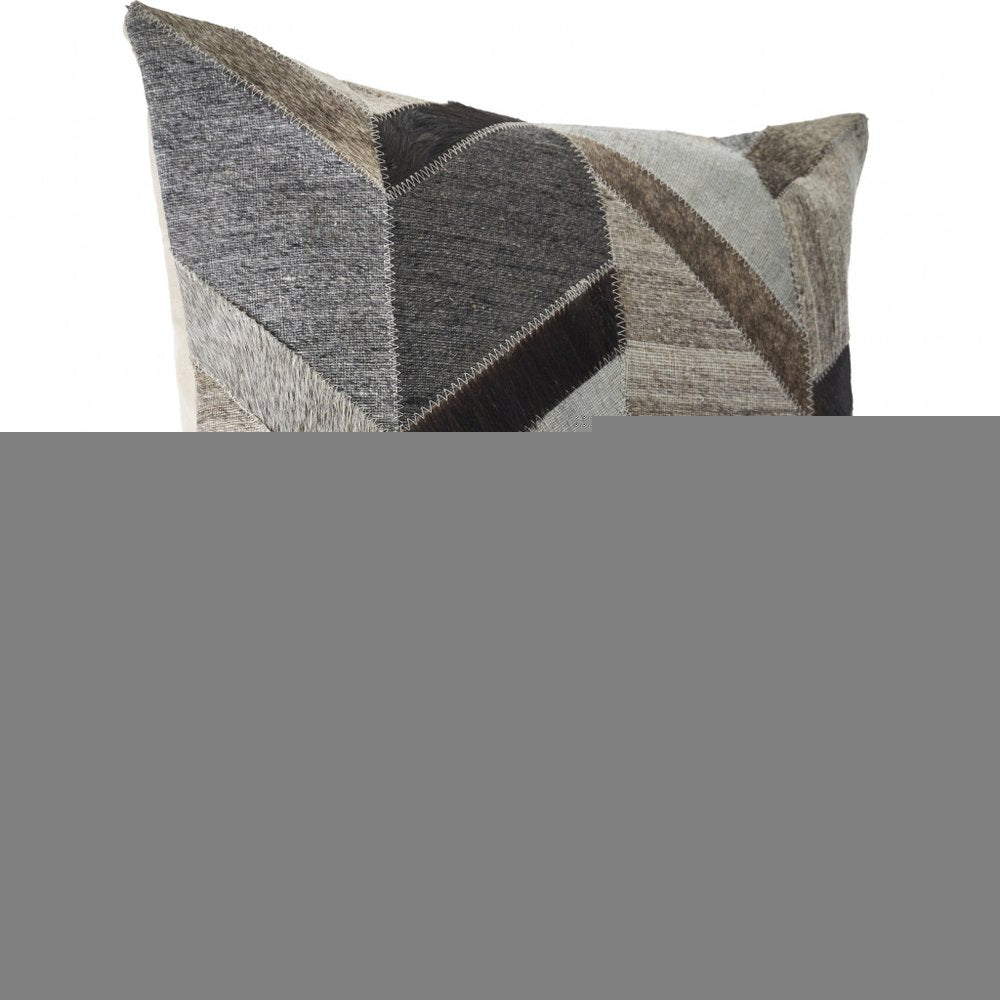 20" Gray and Brown Throw Pillow